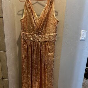 EUC rose gold sequin maxi dress
